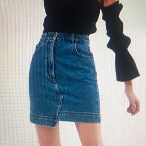 Denim asymmetrical skirt